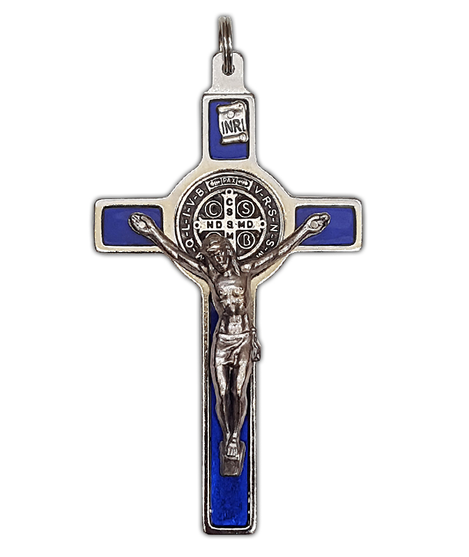 Crucifix: St. Benedict Blue - Crucifixes 0 - 25cm - Pleroma Christian ...