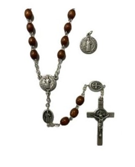 Rosary: St Benedict & Medal Set Brown - Rosaries - Wooden - Pleroma ...