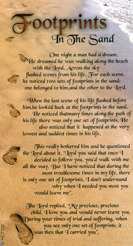 Holy Card: Footprints - Holy Cards General - Pleroma Christian Supplies