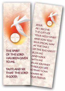 confirmation code spirit Holy Bookmark: Combined First Communion/Confirmation