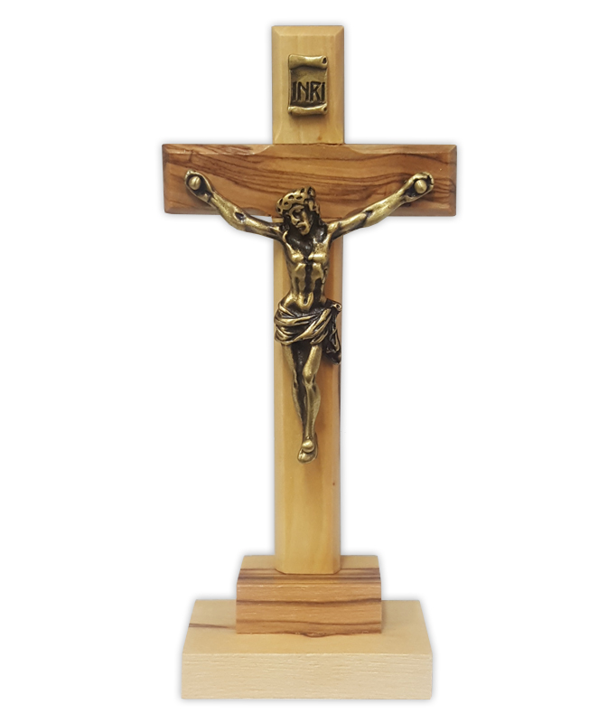 Crucifix: Standing Olive Wood Bronze Corpus 15cm - Crucifixes 0 - 25cm ...