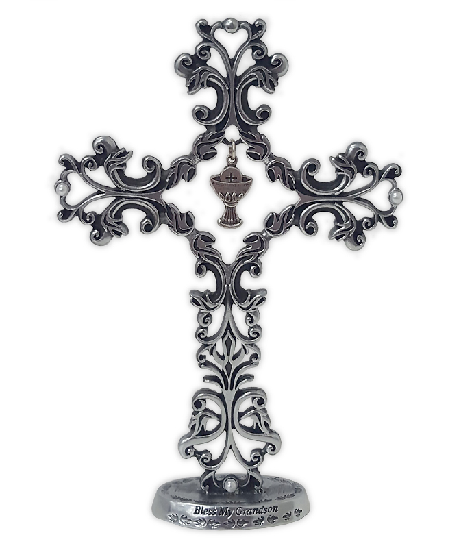 Cross: Standing Filigree Communion Grandson - First Holy Communion ...