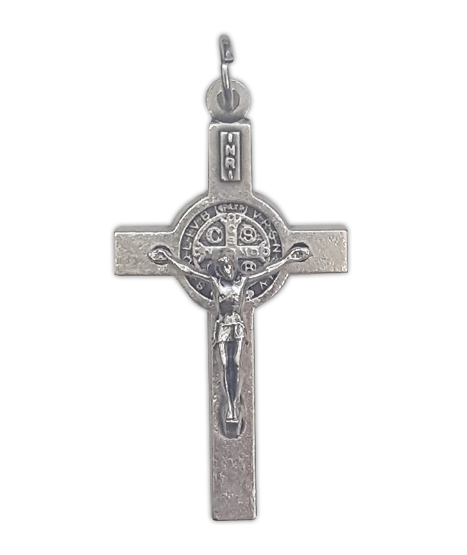 Crucifix: St Benedict Silver 40mm - Crucifix Pendants - Pleroma ...