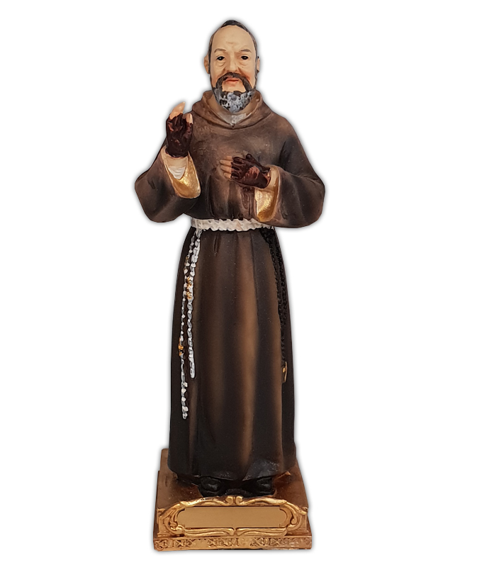 Statue: Resin Padre Pio 140mm - Statues 12-15cm - Pleroma Christian ...