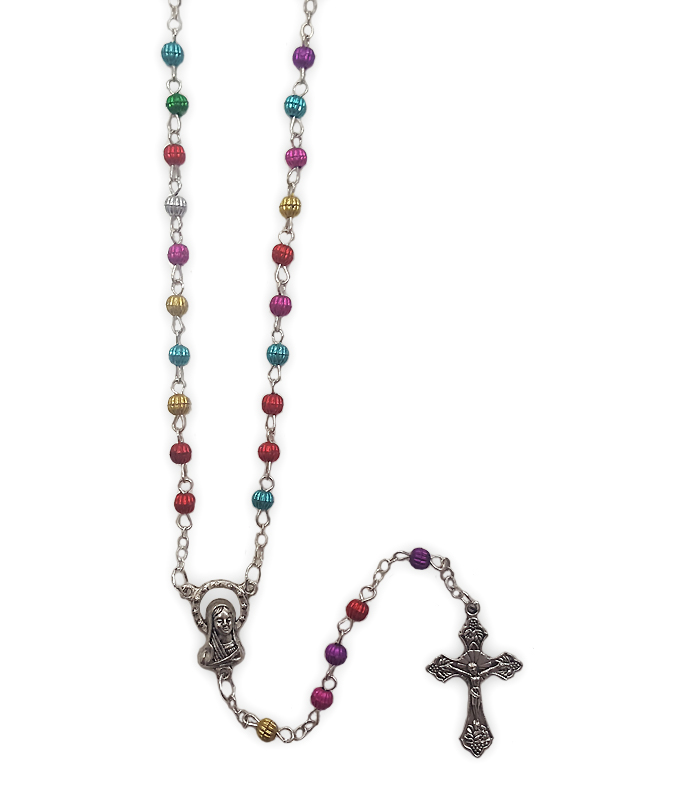 Rosary: Metal Multicoloured in a Cross Gift Box - Rosaries - Semi ...