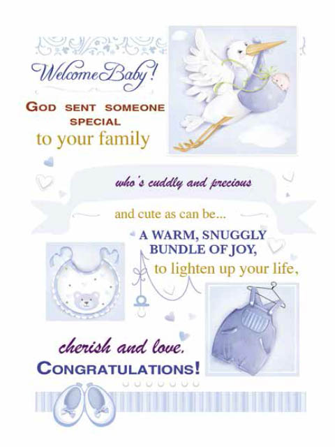 Card: Baby Welcome Baby - Blue - Baby Cards - Pleroma Christian Supplies