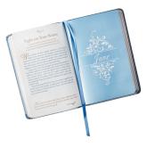 366 Devotions for Couples in Blue Faux Leather - Mr. & Mrs