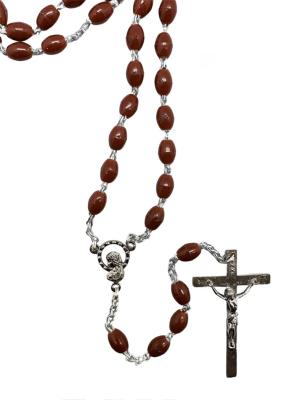 Rosary: Plastic Brown