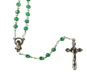 Rosary: Aurora Borealis Green 5mm bead