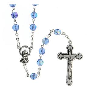 Rosary: Aurora Borealis Blue 5mm bead