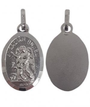 Medal: Sterling Silver Guardian Angel 22mm