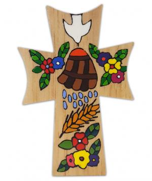 Cross: Wooden El Salvadorian Baptism 13.5 cm