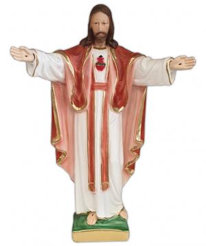 Statue: Plaster Sacred Heart of Jesus Open Arms 30cm