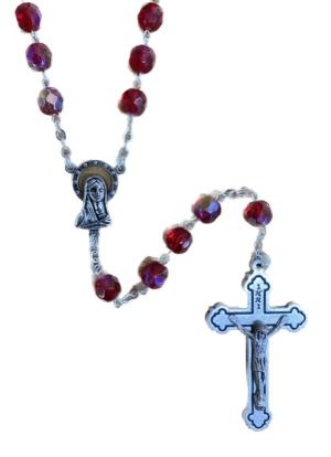 Rosary: Aurora Borealis Ruby