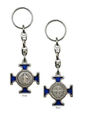 Keyring: St Benedict Blue