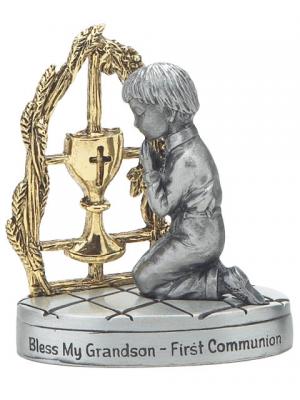 Figurine: Pewter First Holy Communion Grandson