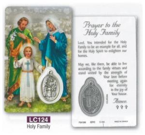 Laminated Card & Medal: Holy Family