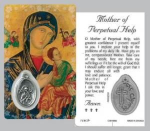 Laminated Card & Medal: Our Lady of Perpetual..