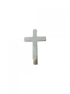 Lapel Pin: Silver Cross 25mm