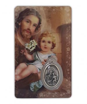 Laminated Card & Medal: St Joseph