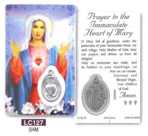 Laminated Card & Medal: Immaculate Heart Of Mary