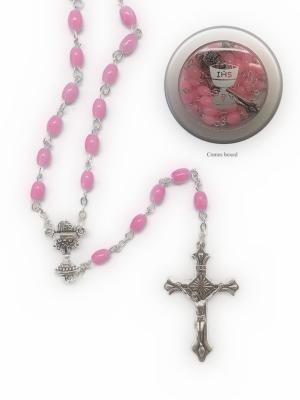 Rosary: First Holy Communion Pink Oval