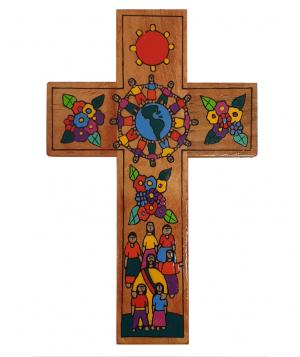 Cross: Wooden El Salvadorian Joining Hands 18 cm