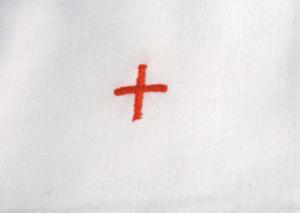 Corporal: Pure Linen 350mm x 350mm Red Cross