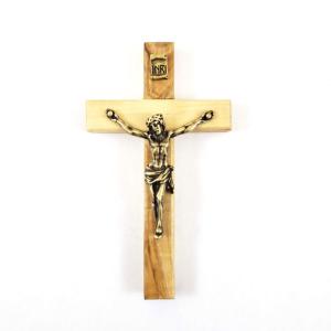 Crucifix: Olive Wood Bronze Corpus 12cm