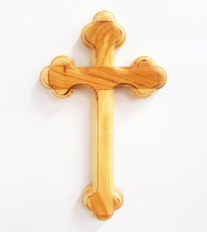 Cross: Olive Wood Budded 13 cm