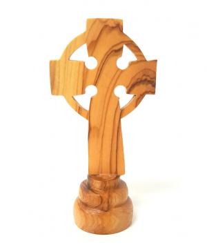 Cross: Standing Celtic Olive Wood 13.5 cm