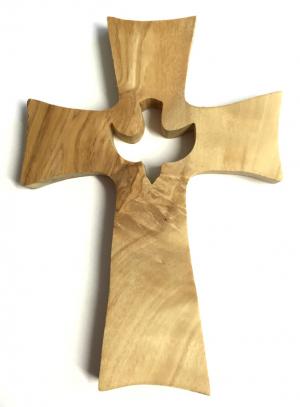 Cross: Cut Out Dove Olive Wood 12.5cm