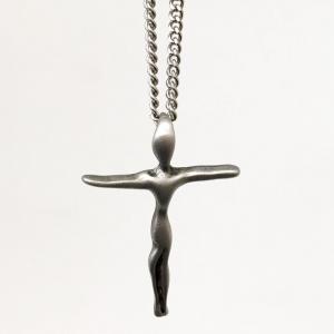 Necklace: Contemporary Pewter Cross