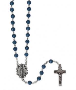 Rosary: Pewter Medal/Cross frm The Holy Land/Blue