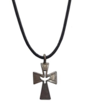 Pendant: Plain Cross w Cut Out Dove/Holy Spirit