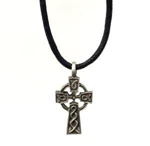 Pendant: Pewter Celtic Cross on Adjustable Black Cord