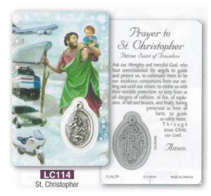 Laminated Card & Medal: St Christopher