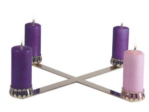 Advent Wreath: Brass - Holds 4 x 48-50mm Candles