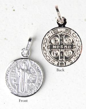 Medal: St Benedict 15mm Sterling Silver