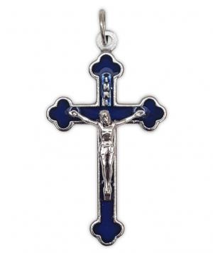 Crucifix: Blue Metal 40mm