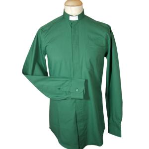 Fairtrade Shirt: Men's Long Sleeve Green 41cm