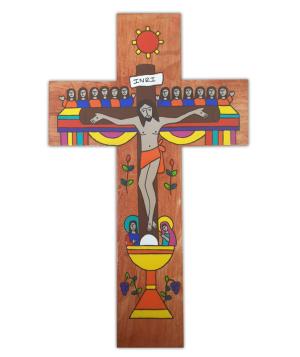 Cross: Wooden El Salvadorian Last Supper 30 cm