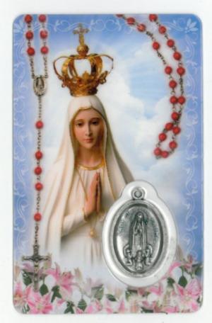 Laminated Card & Medal: Mysteries of Rosary