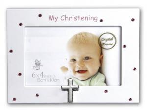 Photo Frame: My Christening with Pink Diamante