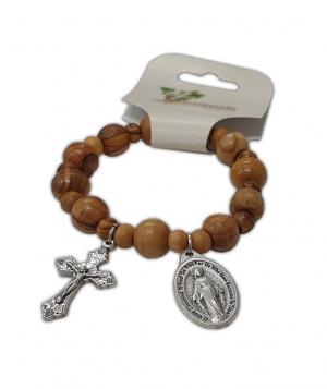 Rosary Bracelet: Olive Wood Beads