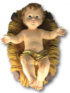 Baby Jesus In Crib Resin 11cm