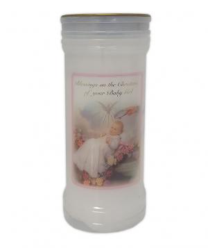 Candle: Christening Devotional - Girl