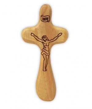 Cross: Olive Wood Comfort Jesus Loves You 9.5cm