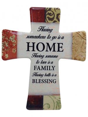 Cross Porcelain: Home Family Blessing