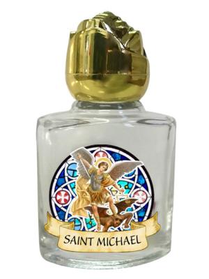 Holy Water Bottle: Glass St Michael